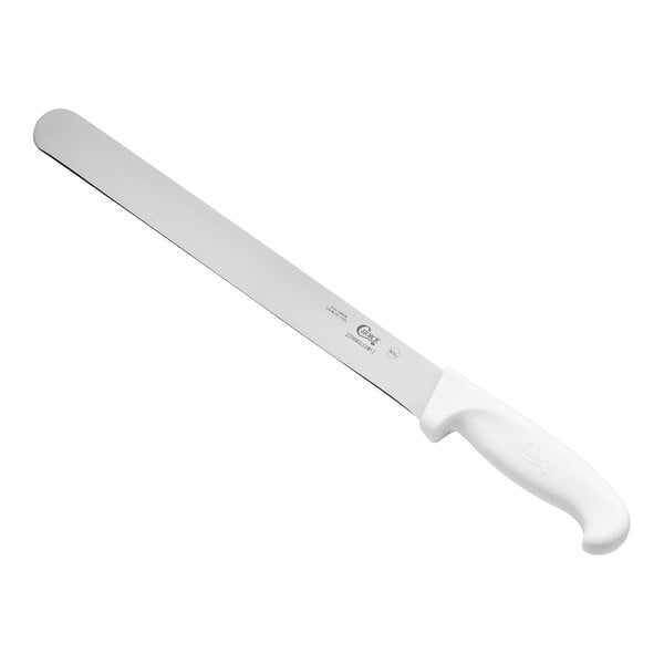 Choice 12" White Straight Edge Slicing Knife – item 220KWSLCSM12