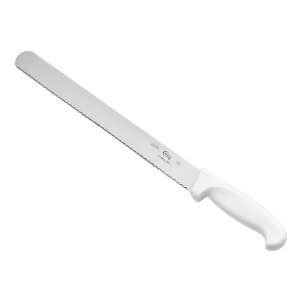 Choice 12" Serrated Edge Bread Knife w/ White Handle – item 220KWSLCSR12