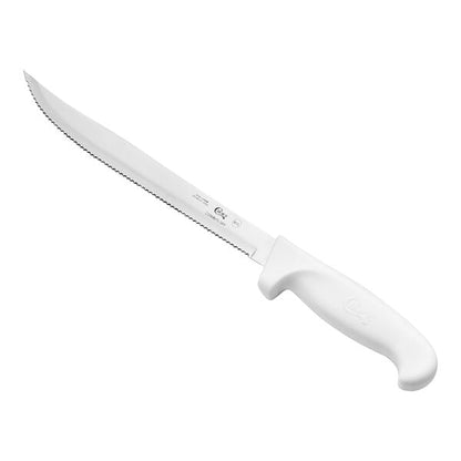 Choice 9" Serrated Edge Utility Knife w/ White Handle – item 220KWUTLSR9