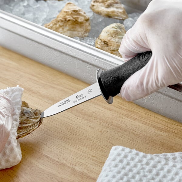 Choice 3" Boston Style Oyster Knife w/ Guard & Black Handle – item 220KOYS3GRD image 2