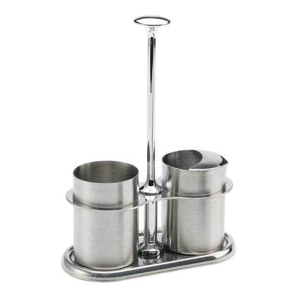 Service Ideas 4 oz. Brushed Sugar Stick Holder and Creamer – item 723S9TCCRSG4