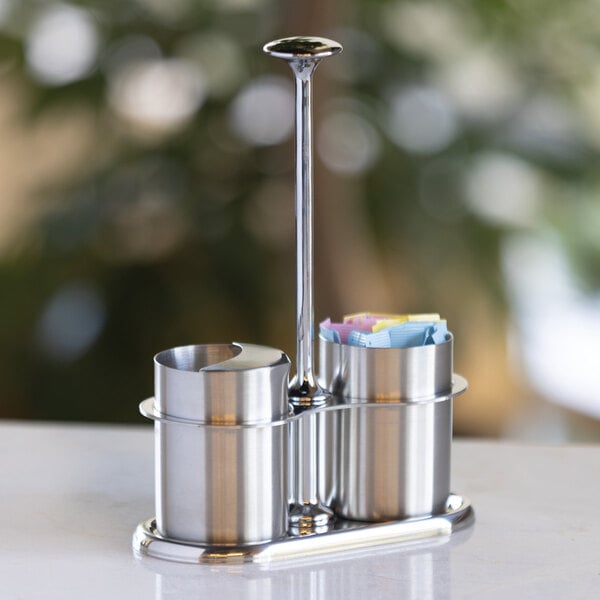 Service Ideas 4 oz. Brushed Sugar Stick Holder and Creamer – item 723S9TCCRSG4 image 2