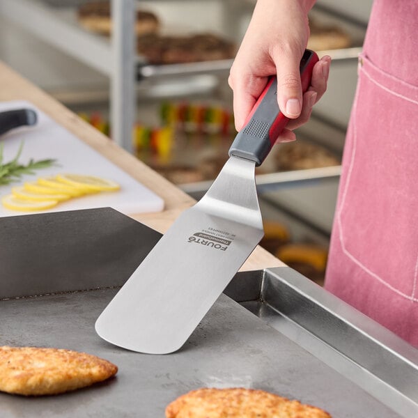Fourte ThermaGuard 8" x 3" High Heat Turner w/ Nylon Handle – item 483TRNSD83 image 2
