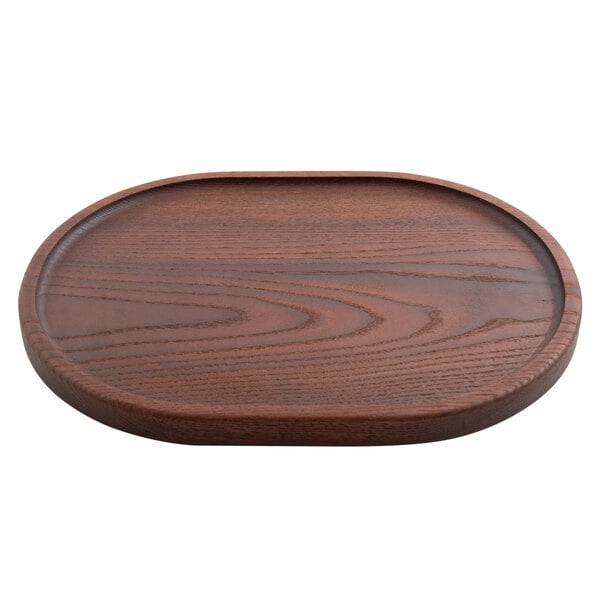American Metalcraft 12" x 9" Oval Dark Brown Serving Board – item 124AWB12CS image 2