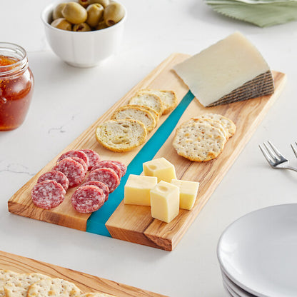 American Metalcraft Serving Board w/ Blue Polyresin Streak – item 124OWP14CS