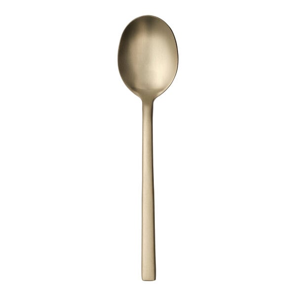 Libbey Elexa Satin OR 8 1/8" Gold Heavy Dessert Spoon – item 959763002
