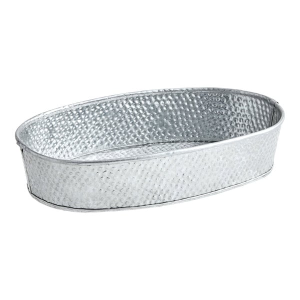 Tablecraft Galvanized 9 1/2" x 6" Serving Platter – item 808GP96CS