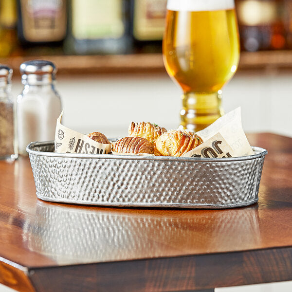 Tablecraft Galvanized 9 1/2" x 6" Serving Platter – item 808GP96CS image 2