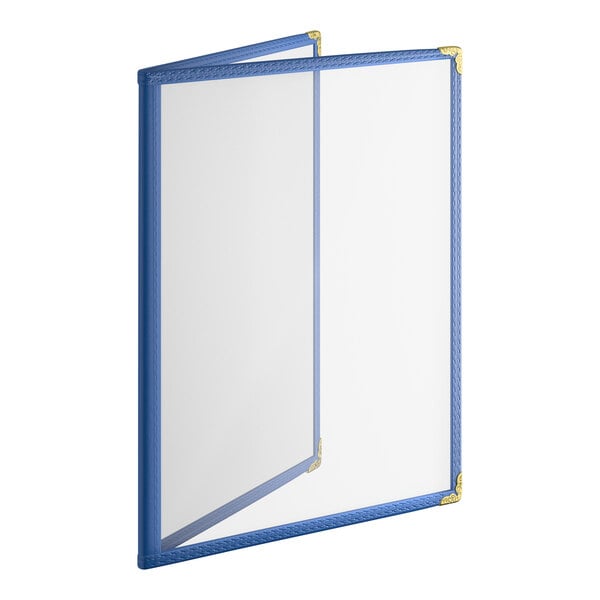 Choice 8 1/2" x 11" 4-View Double Pocket Menu Cover – item 1762PK8511BL