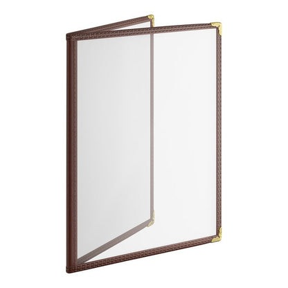 Choice 8 1/2" x 11" 4-View Double Pocket Menu Cover – item 1762PK8511BR