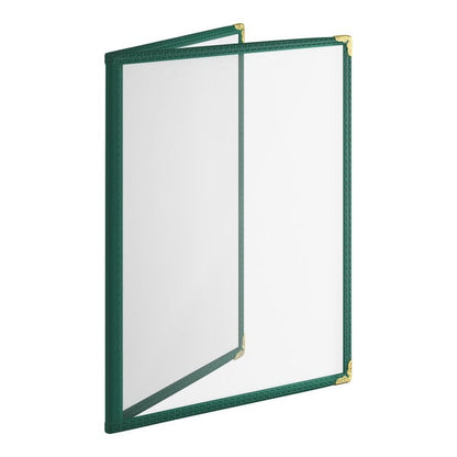 Choice 8 1/2" x 11" 4-View Double Pocket Menu Cover – item 1762PK8511GR