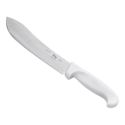 Choice 8" Butcher Knife w/ White Handle – item 220KWBTCHR8