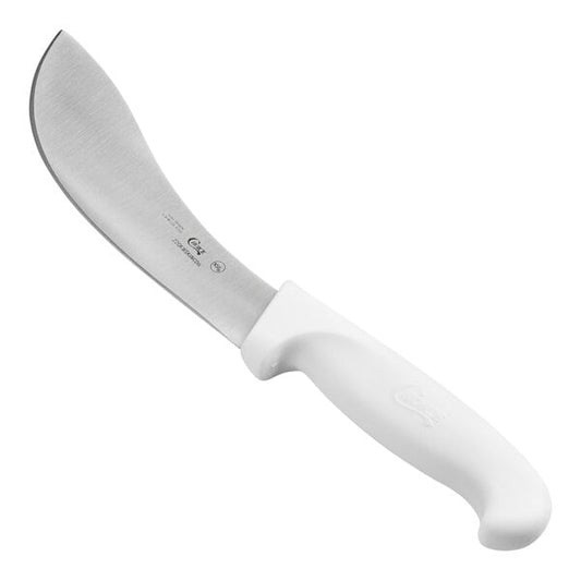 Choice 5" Curved Skinning Knife w/ White Handle – item 220KWSKINCD5
