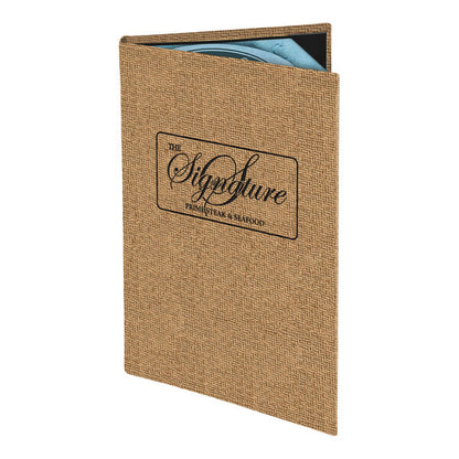 Water Street Wicker 5 1/2" x 8 1/2" Customizable Menu Cover – item 659WK120A