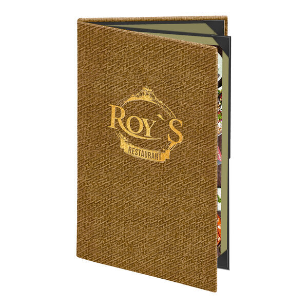 Water Street Wicker 5 1/2" x 8 1/2" Customizable Menu Cover – item 659WK140A