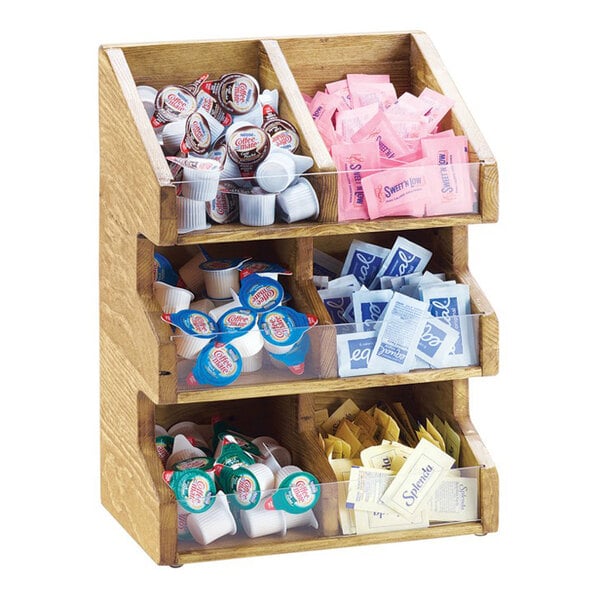 Madera Rustic Pine Condiment Display w/ Bin Face - 11" x 7" – item 211205499