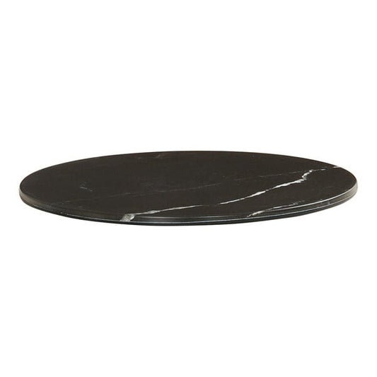 Cal-Mil 8 3/4" Black Marble Round Melamine Serving Tray – item 2114098124