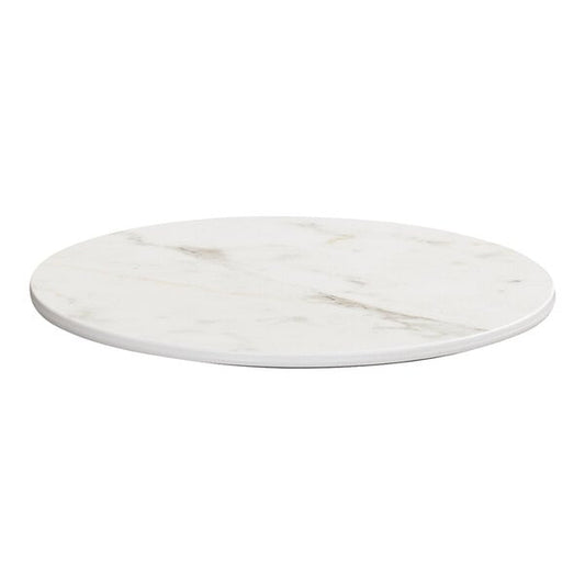 Cal-Mil 8 3/4" White Carrara Marble Round Serving Tray – item 211409881