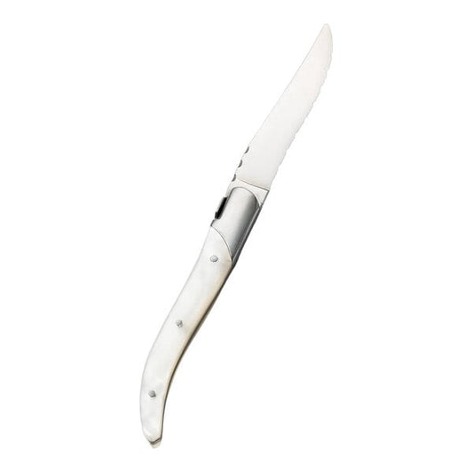 Bon Chef Laguiole 8 3/4" Steak Knife w/ White Acrylic Handle – item 201S945