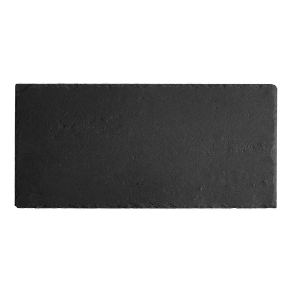 Acopa 15" x 7 1/2" Black Slate Serving Tray – item 304SLRE1575 image 2