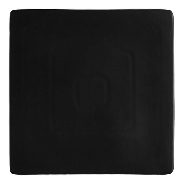 Acopa 12" Square Matte Black Stoneware Flat Serving Plate – item 303FPS12BK image 2