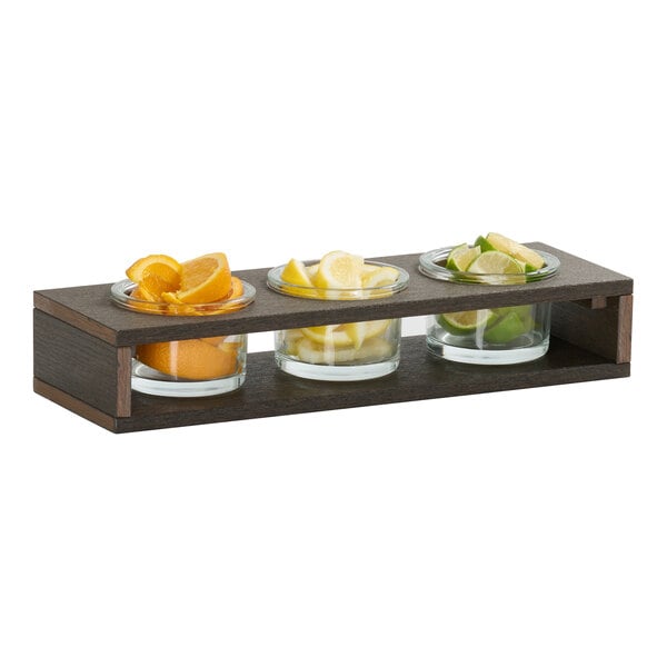 16" x 5 1/4" Mocha HDPE Jar w/ (3) 16 oz. Condiment Display – item 211V44140286
