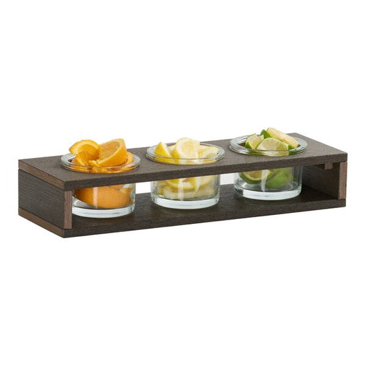 16" x 5 1/4" Mocha HDPE Jar w/ (3) 16 oz. Condiment Display – item 211V44140286