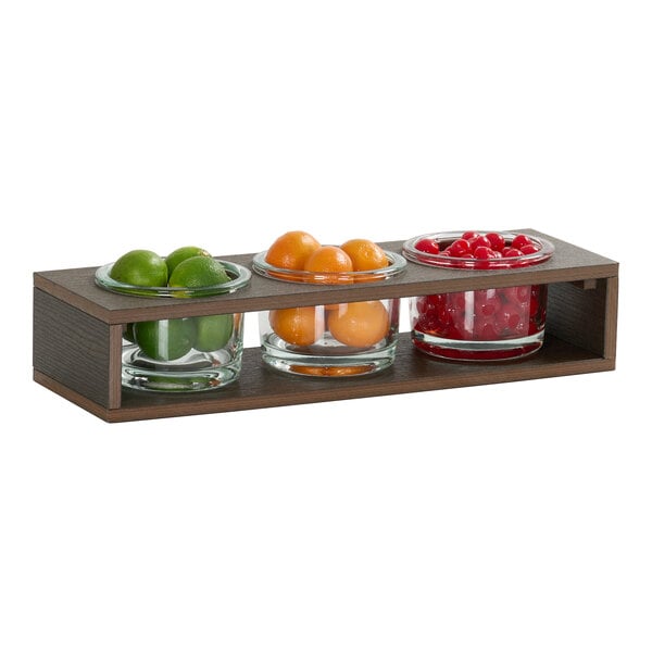 19" x 6 1/4" Mocha HDPE Jar w/ (3) 32 oz. Condiment Display – item 211V45140286