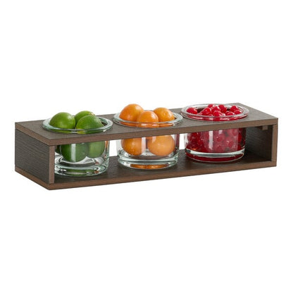 19" x 6 1/4" Mocha HDPE Jar w/ (3) 32 oz. Condiment Display – item 211V45140286