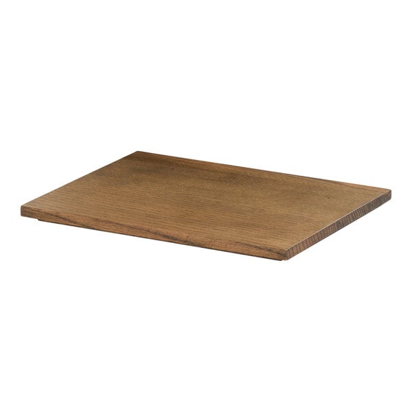 Cal-Mil Melrose 12" x 10" Chocolate Brown Oak Serving Tray – item 211M23112136
