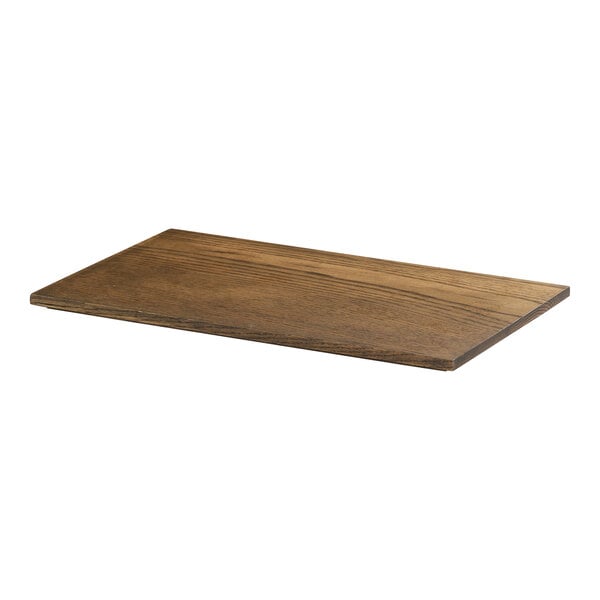 Cal-Mil Melrose 20" x 12" Chocolate Brown Oak Serving Tray – item 211M23120136