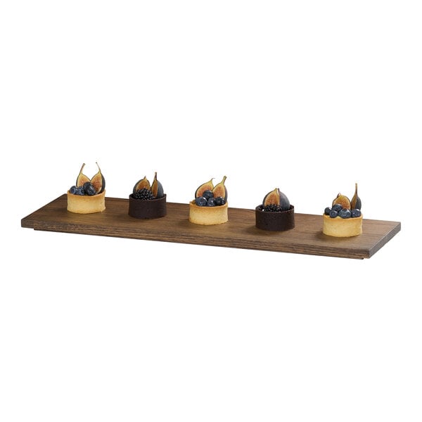 Cal-Mil Melrose 20" x 6" Chocolate Brown Oak Serving Tray – item 211M231206136