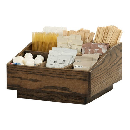Cal-Mil 12 1/4" x 12 1/4" 9-Section Oak Condiment Organizer – item 211M27021136 image 2