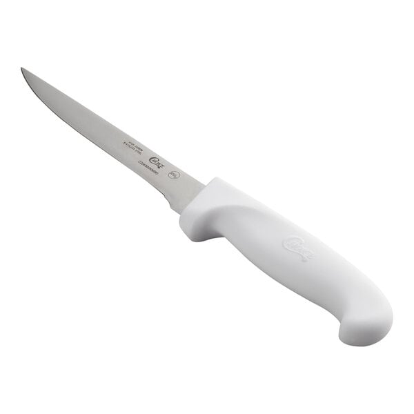 Choice 5" Narrow Stiff Boning Knife w/ White Handles – item 220KWBONNRW5