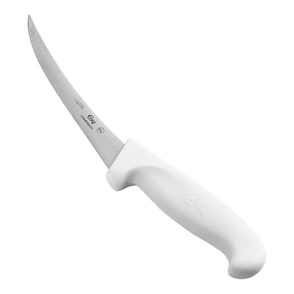 Choice 5" Curved Semi-Stiff Boning Knife w/ White Handle – item 220KWCVSSTF5