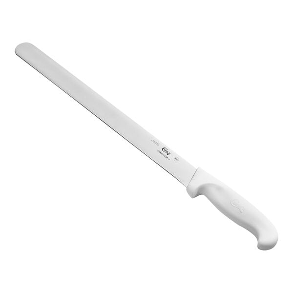 Choice 14" Smooth Edge Slicing Knife w/ White Handle – item 220KWSLCSM14