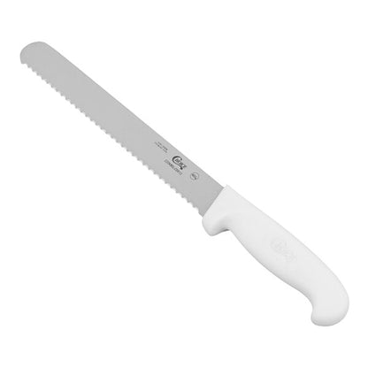 Choice 10" Serrated Edge Bread Knife w/ White Handle – item 220KWSLCSR10