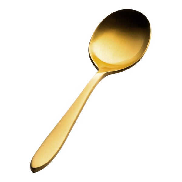 Bon Chef Luce 6 3/8" X-Heavy Matte Gold Bouillon Spoon – item 201S4401GM