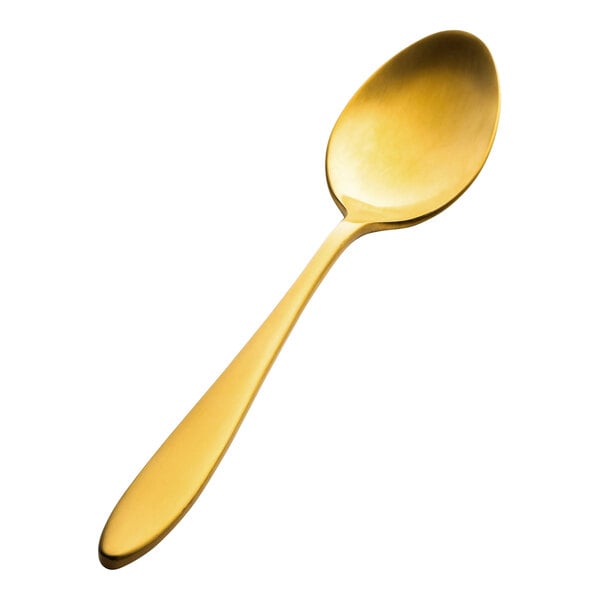 Bon Chef Luce 7 15/16" Matte Gold Soup / Dessert Spoon – item 201S4403GM