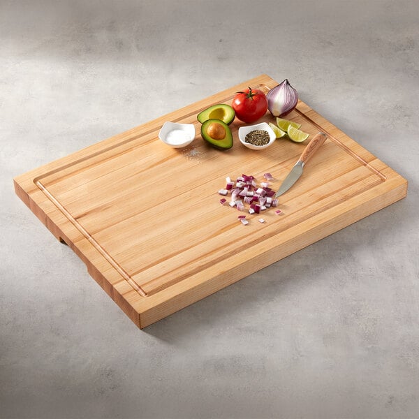 American Metalcraft Lyselle 24" x 18" Maple Cutting Board – item 124LCB24 image 2