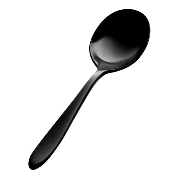 Bon Chef Luce 6 3/8" X-Heavy Matte Black Bouillon Spoon – item 201S4401BM