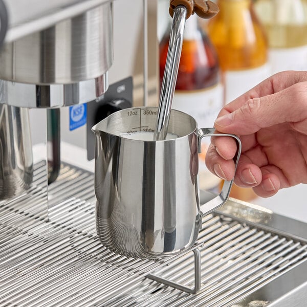 Choice 12 oz. Polished Stainless Frothing Pitcher – item 176FROTHP12 image 2