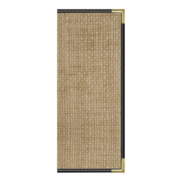 H. Risch, Inc. Rattan 4 1/4" x 11" Menu Cover w/ Trim – item 75914RTNPK4FQ4