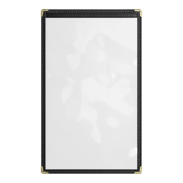 Choice 8 1/2" x 14" 2-View Single Pocket Menu Cover – item 1761PK8514BK