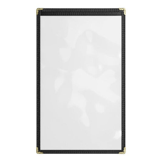 Choice 8 1/2" x 14" 2-View Single Pocket Menu Cover – item 1761PK8514BK