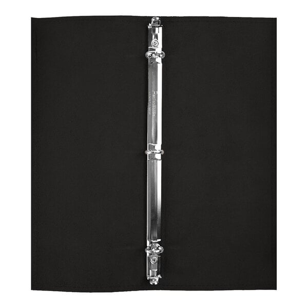 H. Risch, Inc. Genuine Leather 4 1/4" x 11" Menu Binder – item 7592GB42511BLK image 2
