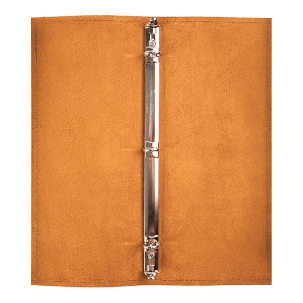 H. Risch, Inc. Genuine Leather 4 1/4" x 11" Menu Binder – item 7594GB42511BR image 2