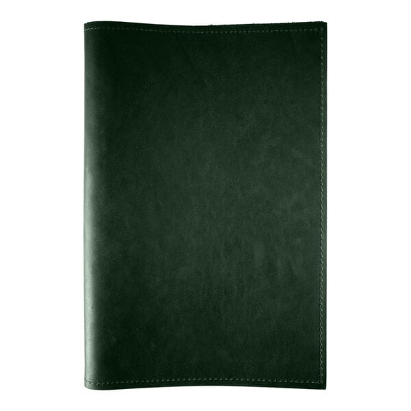 H. Risch, Inc. Genuine Leather 5 1/2" x 8 1/2" Menu Cover – item 7597GP5585GRN image 2