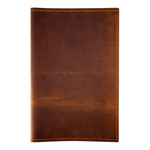 H. Risch, Inc. Genuine Leather 5 1/2" x 8 1/2" Menu Binder – item 7598GB5585BR