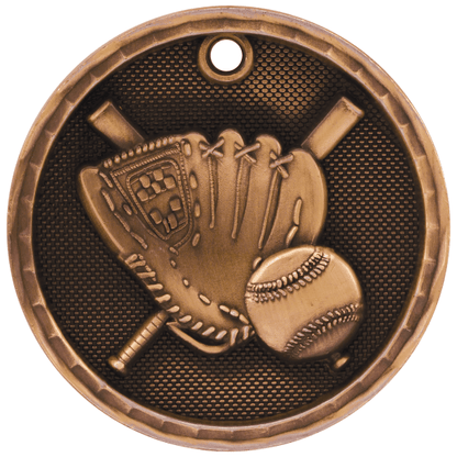 2" Baseball 3D Medal – item 3D201 image 3
